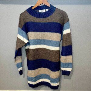 CHRISTOPHER & BANKS Mohair Blend Men's Pull-Over Sweater - Wide Rugby Stripes -M